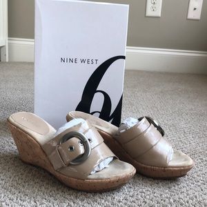 Nine West Nude Wedge Sandals Women’s S